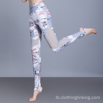 Mesh Yoga Leggings mat Foussbänner